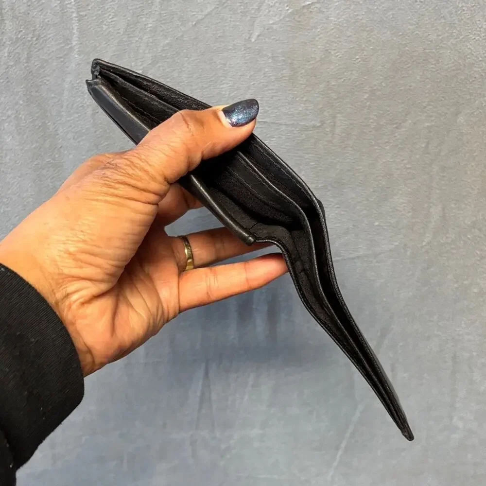 Guess Black Leather Wallet Men’s Card Holder Everyday Soft